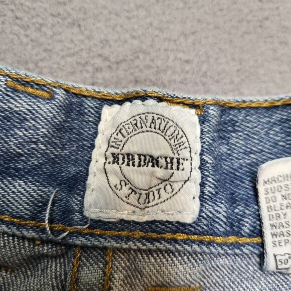 Vintage Jordache Jeans Girls 16 Blue Straight Leg Mom Stretch Distressed Denim - Picture 4 of 12